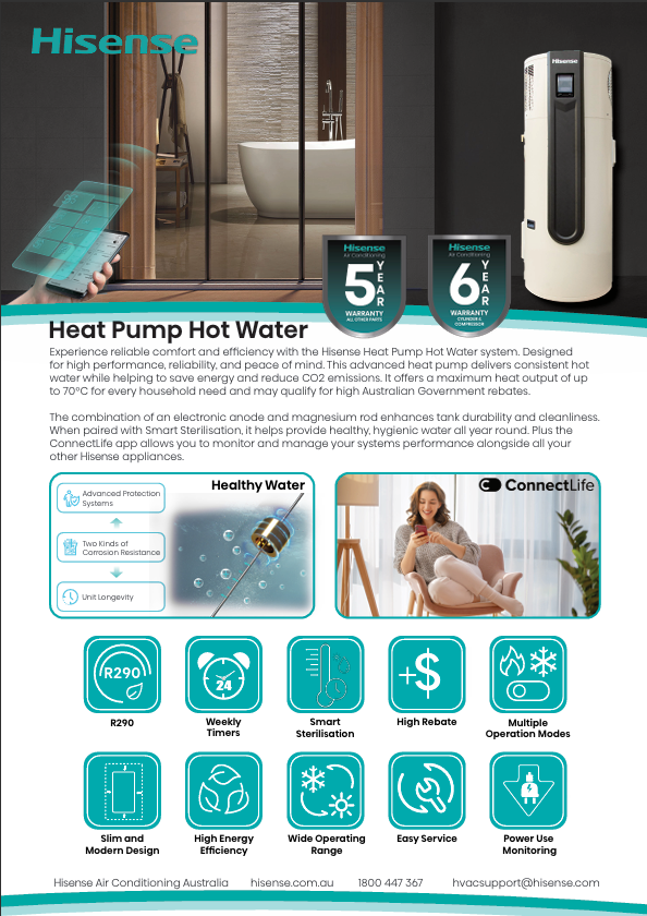 Hisense Heat Pump Hot Water System